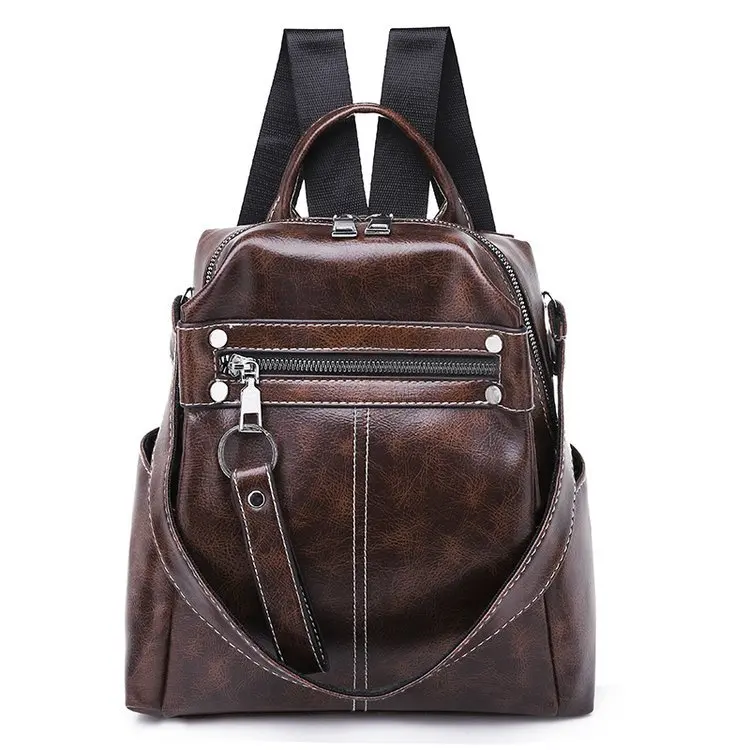 

Women Backpack Soft Leather Anti-theft Large Capacity Leisure Travel Bag Woman Teenage Fashion Leisure Backpack Casual Daypack