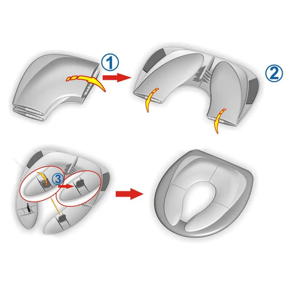 Детское сиденье для унитаза, складное, портативное, легкое, летнее, с противоскользящим подкладом и дизайном для пряжки