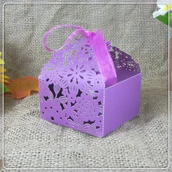 

50 laser cut butterfly shaped wedding candy box party party decoration box Christmas Halloween candy biscuit box 6ZT20