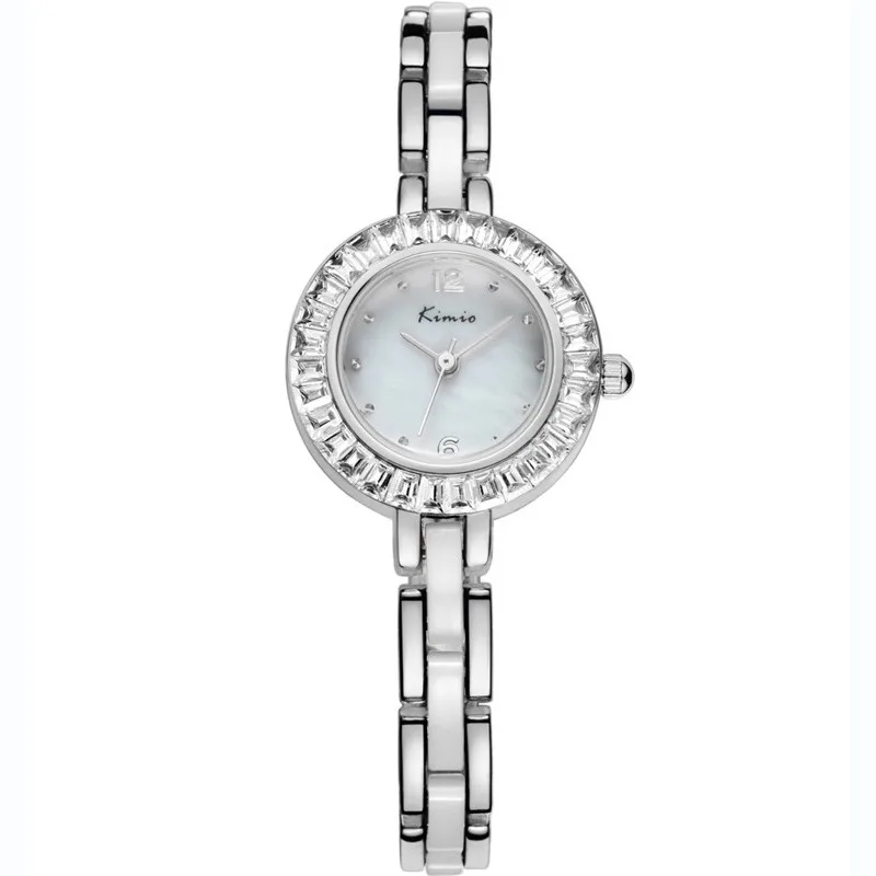 Kimio бренд для женщин Имитация керамики браслет кварцевые часы модные женские с кристалалми и стразами циферблат часы для женщин часы