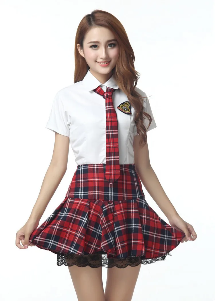Японская школьная форма с короткими рукавами, платье моряка для девочек, красная/тибетская синяя клетчатая юбка, Uniformes Japonais, корейские