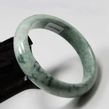 

01894 Beautiful Certified Grade "A" Natural Green Jadeite Jade Gems Bangle Bracelet