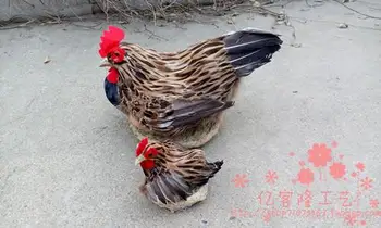 

simualtion feathers chicken prone hen toy model polyethylene & furs resin handicraft decoration toy gift a2376