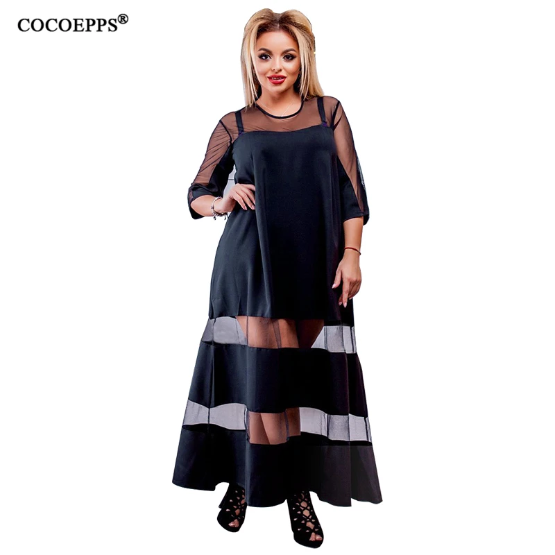 2019 Новое поступление 5xl 6xl модное женское длинное платье макси свободного кроя