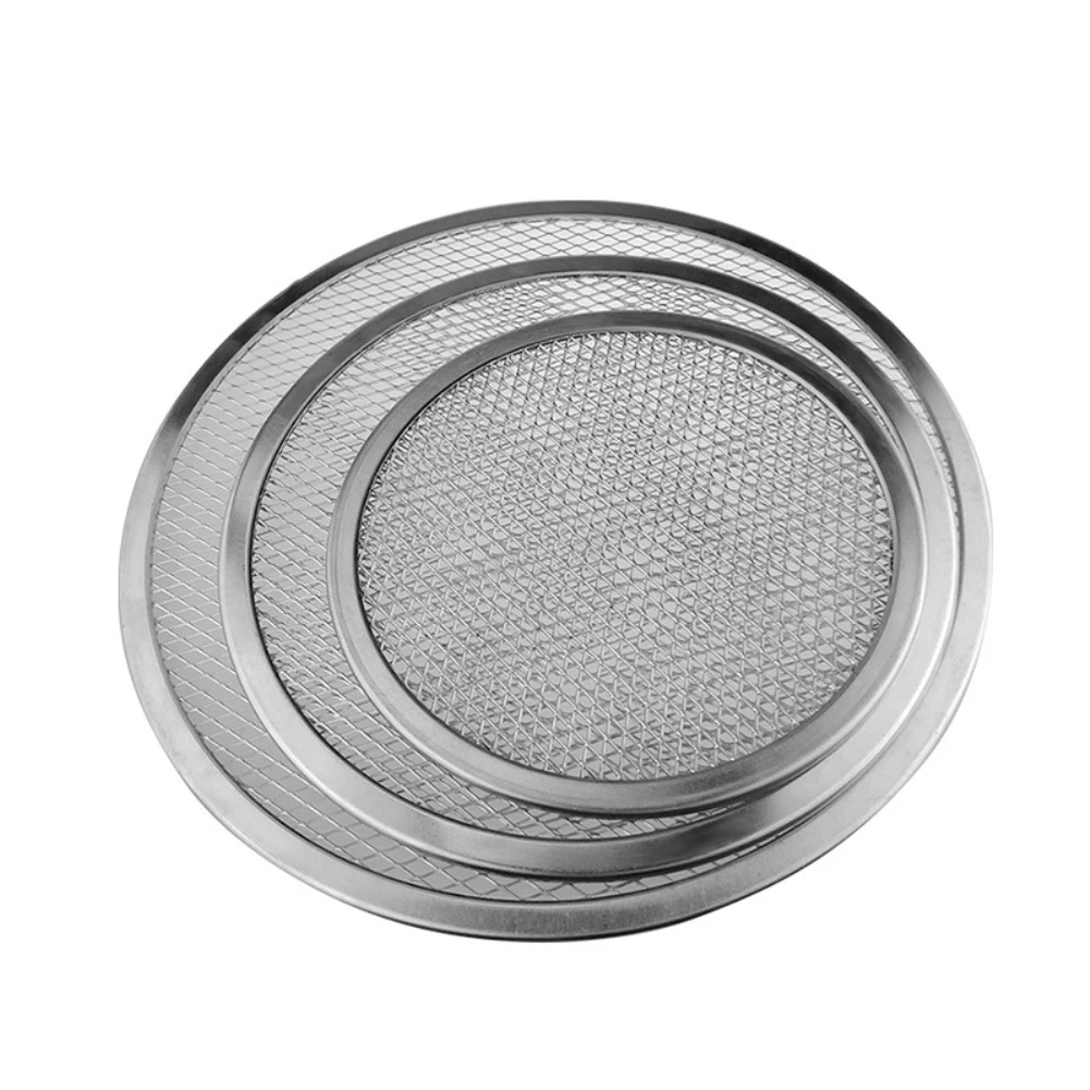 Hot 6/7/8/9/10/11/12/13/16 Inch Aluminum Thicken Non-stick Net Round Pizza Mesh Pan Baking Tray Kitchen Tool new