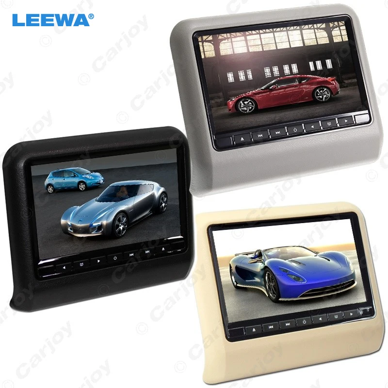 

LEEWA 1pc Digital HD 9" inch Car Headrest LCD Monitor Hanging DVD Player With FM USB SD Game 3-Color #CA3858