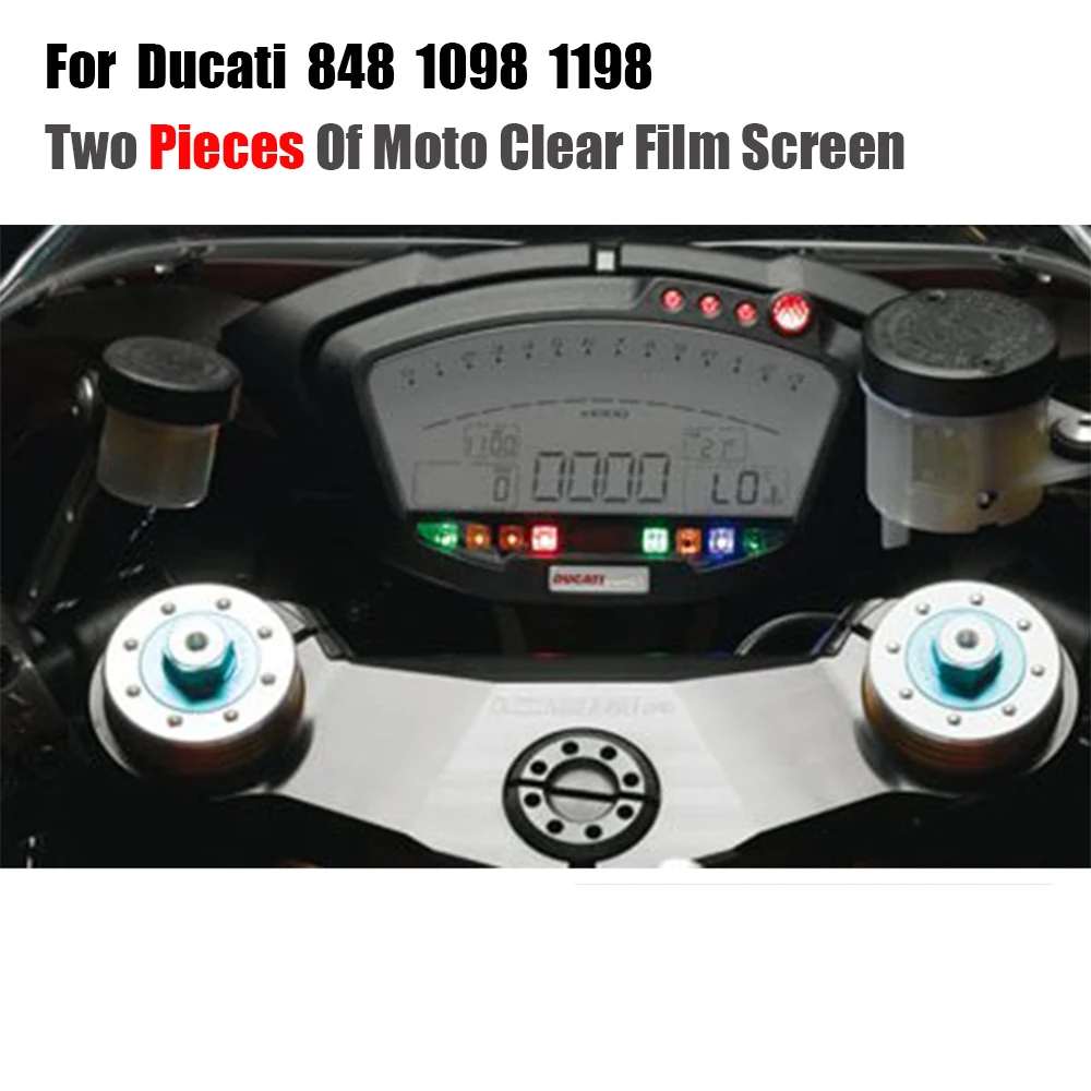

JMCRider Two Pieces In One Parcel Clear Cluster Scratch Protection TPU Film Screen Protector For Ducati 848 1098 1198