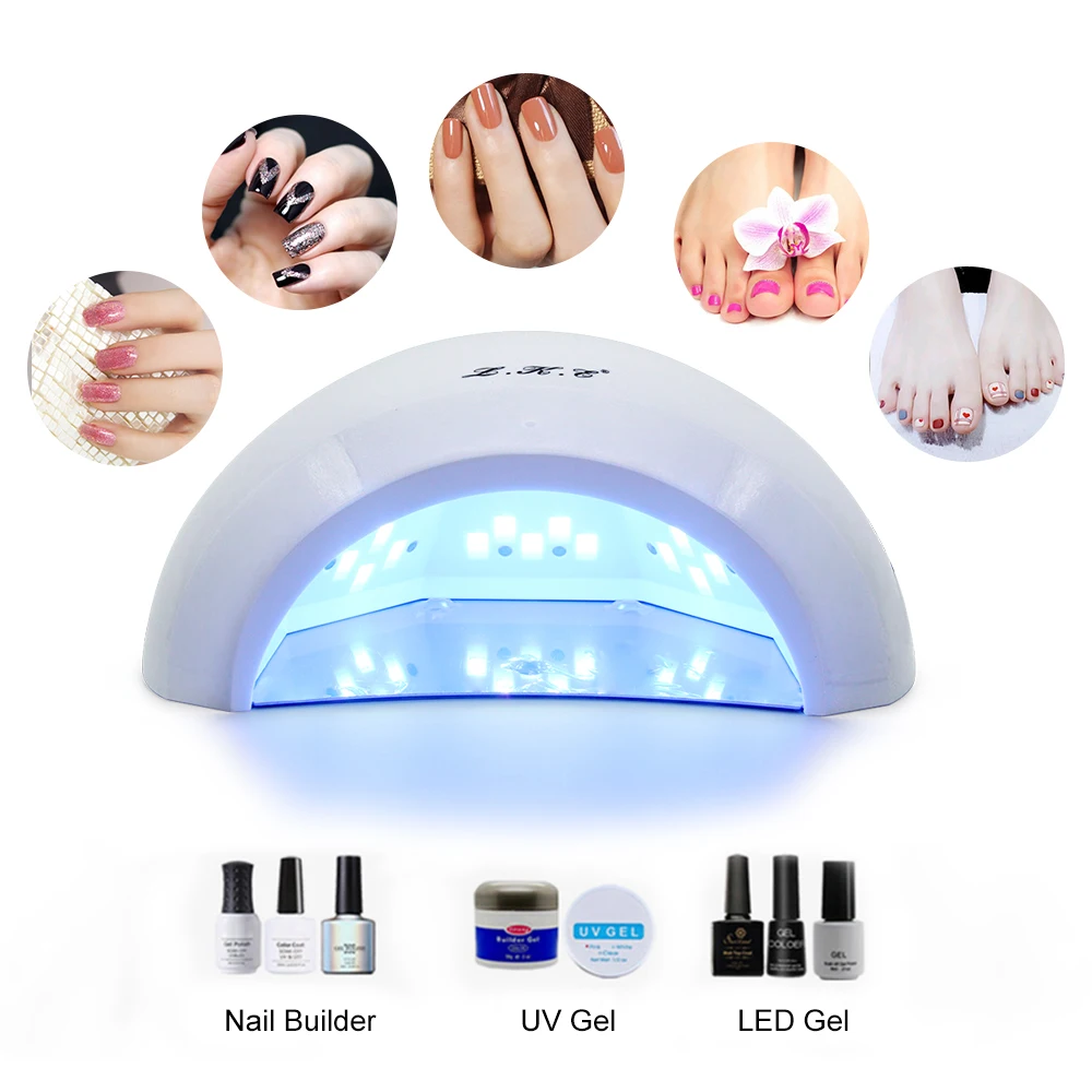 Профессиональный 48W CCFL LED УФ-лампы для ногтей Сушилка для ногтей Гель-лак Отверждение Гвозди лампа Сушки Manicure искусства Автоматический датчик