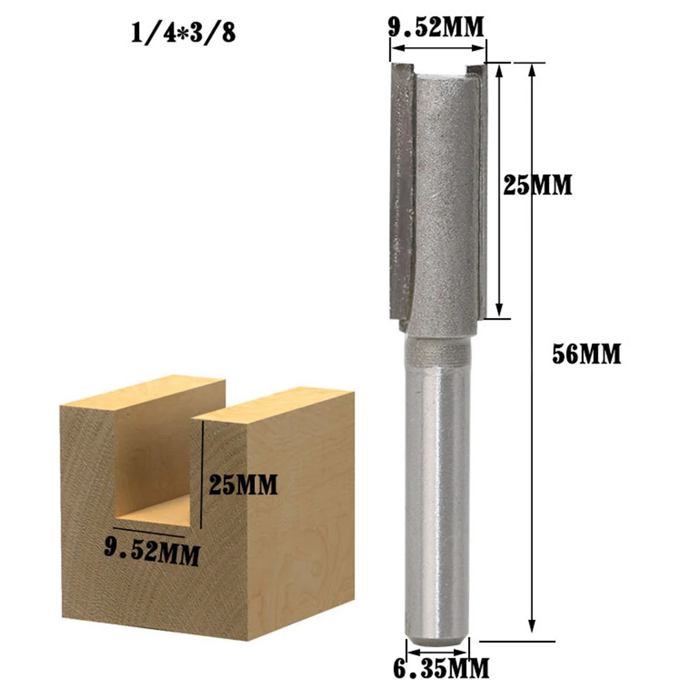 

1/4" 1/2" Straight Knife Shank Trim Router Bit for Wood Trimming Cutter with Bearing Woodworking Tool Endmill Milling Cutter