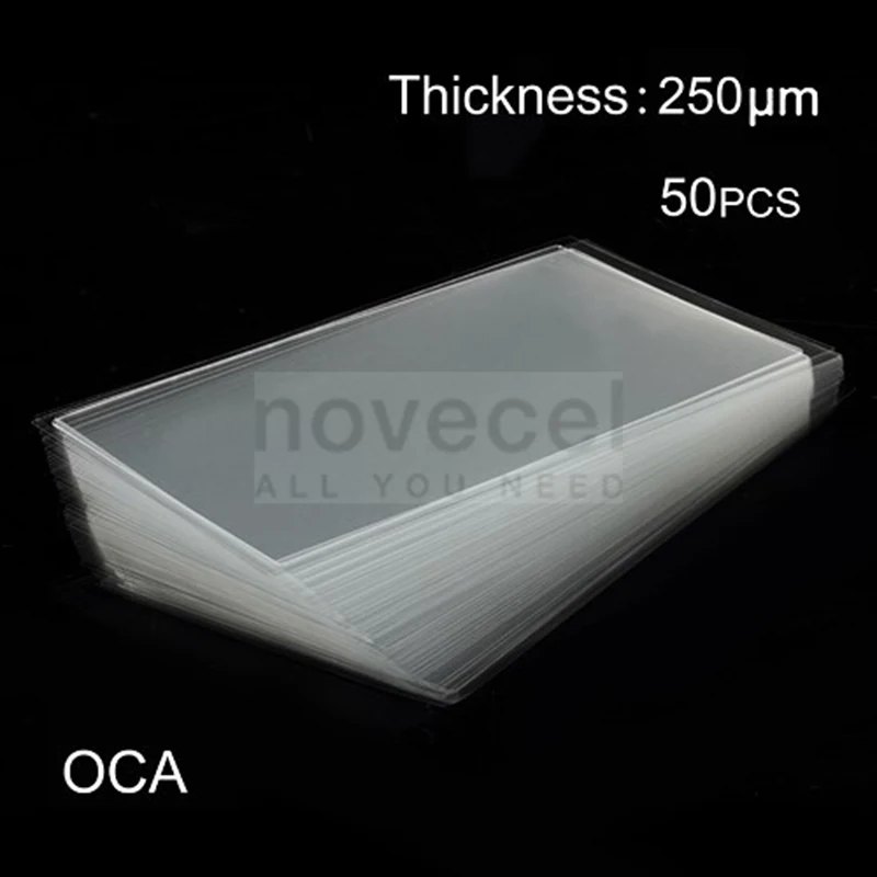 50 قطعة/الوحدة 250um OCA بصري واضح لاصق ل iphone 5/5C/5 S OCA الغراء اللمس زجاج عدسة فيلم الهاتف المحمول ملصقات