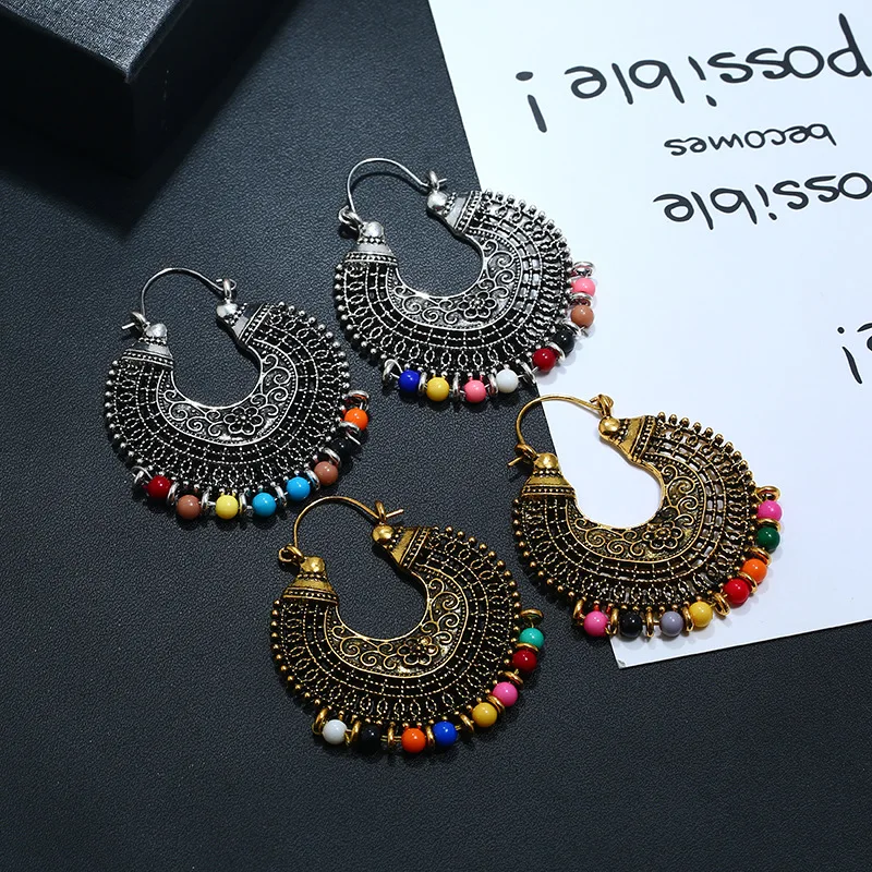 

OFX 5cm*4cm Bohemian Tassel Pearl Long Drop Earrings for Women Wedding rhinestone hanging trendy crystal drop earrings jewelry