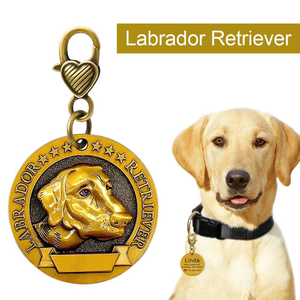 Pet ID Tags Dog Collar Tags Pet ID Medal Pendant Personalized Dog ID Tag Dogs Tags Nameplate Anti-lost Free Engraving Pet Pendant For Collars Necklace Copper Plated