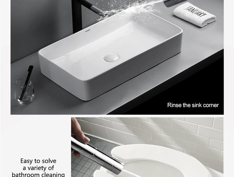 Switch with Hand Shower Nozzle Brass Pressure Rain & Pulse Spray Gun Round Detachable Washable Shower Head Without Drilling (5)