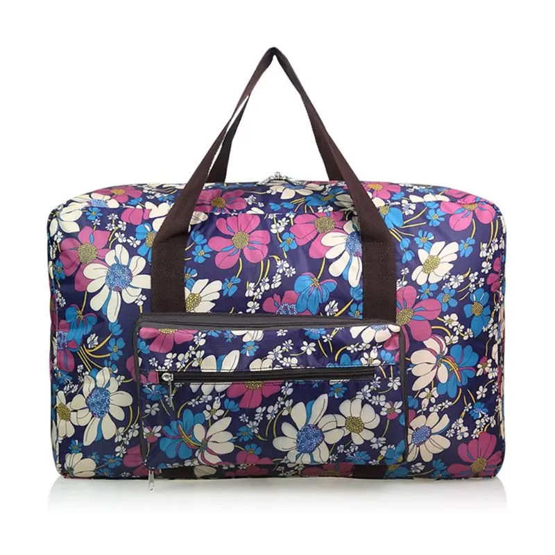 

6 Colors Foldable Travel Bag Women Large Capacity Portable Shoulder Duffle Bag Cartoon Printing Waterproof Weekend Luggage Tote