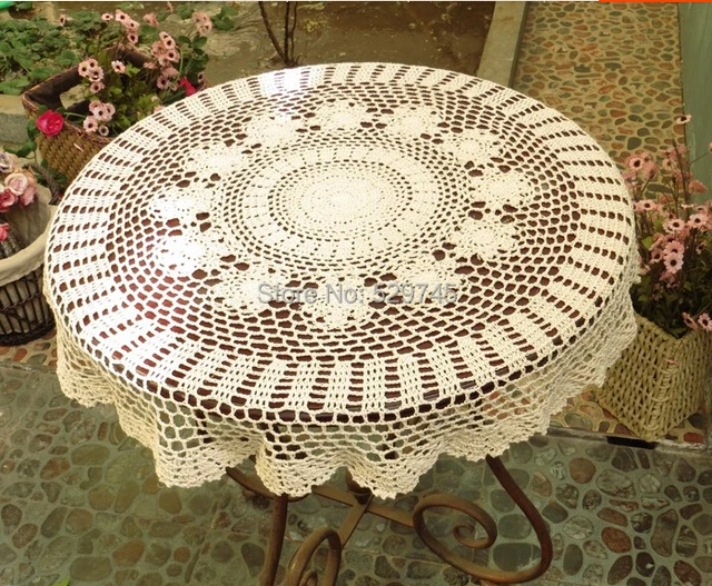 Handmade Crochet Flower Cotton Knit Doilies Round Coffee Table Cloth Handmade Crochet Flower Cotton Knit Doilies Round Coffee Table Cloth Cover Decorated Openwork Tablecloths