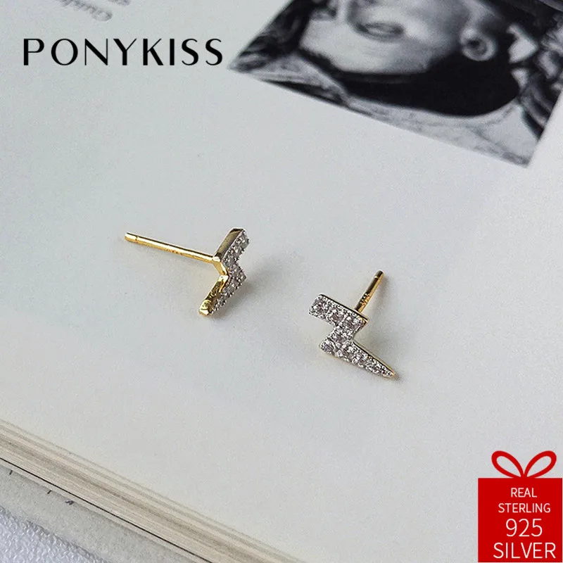Женские серьги гвоздики PONYKISS модные из стерлингового серебра S925 пробы с