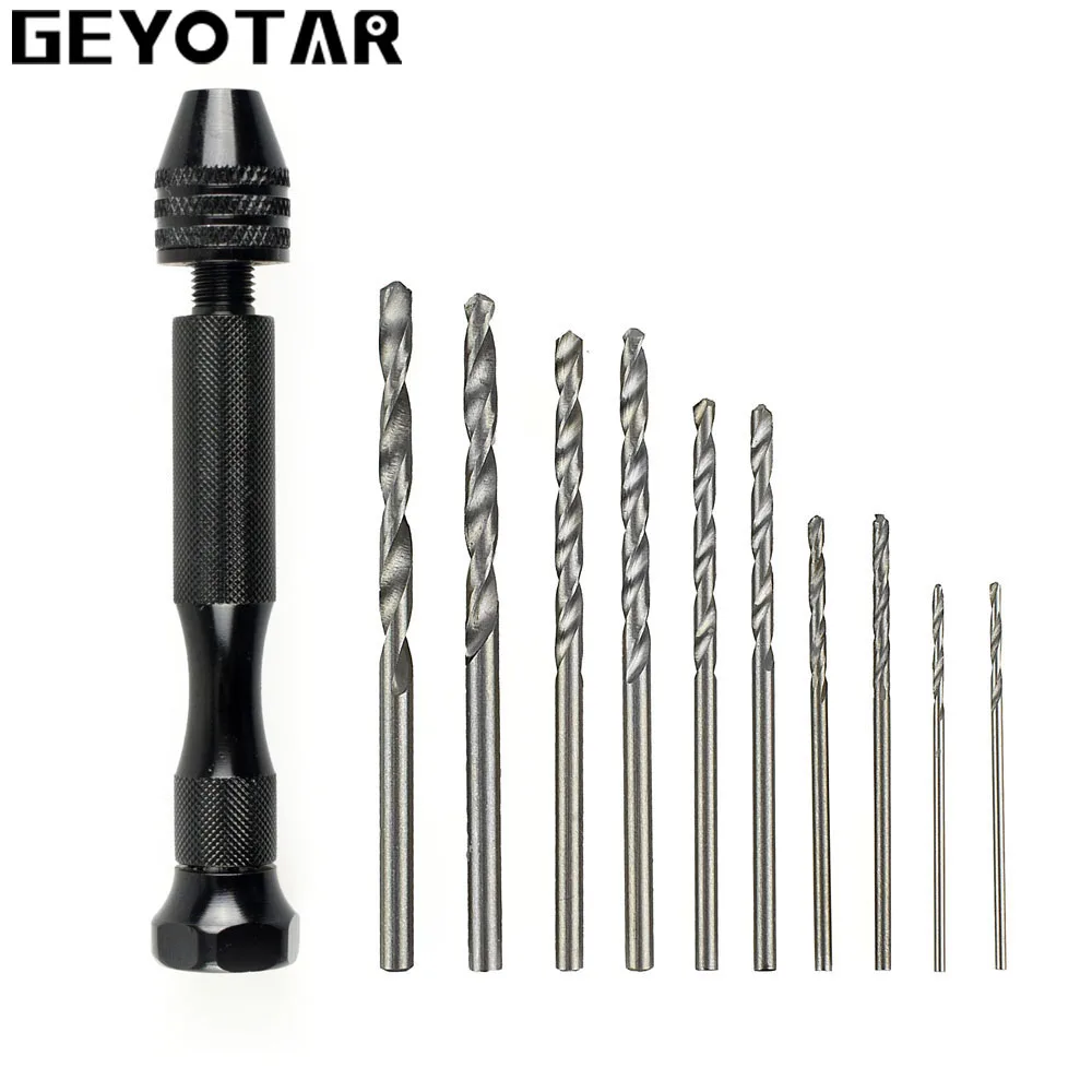 Manual Mini Micro Aluminum Rotary Hand Tool Countersink Drill Bit Chuck