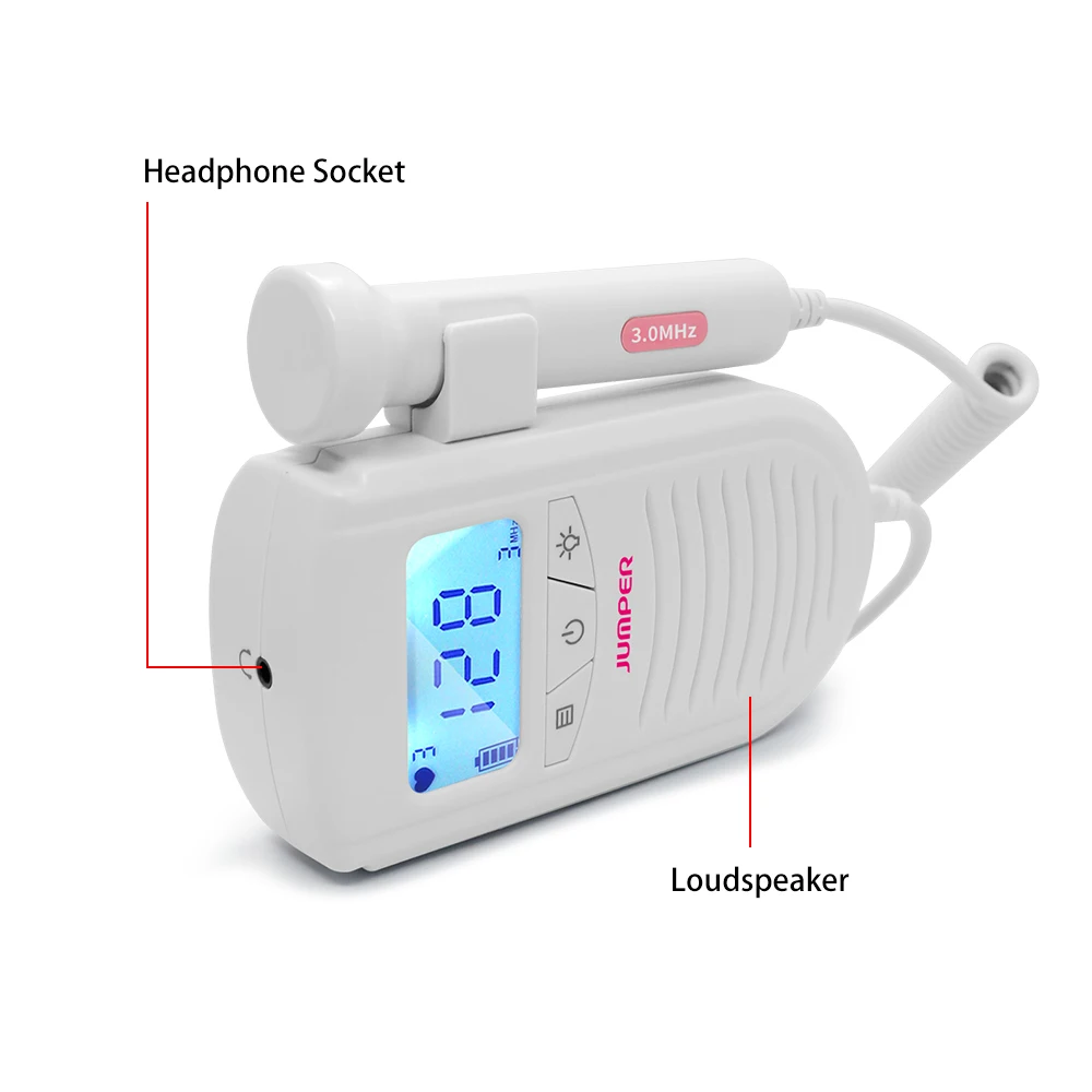  Fetal Doppler Detector Pocket Portable Household Pregnant Baby Ultrasound Heartbeat Sound Monitor N
