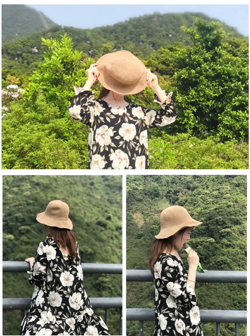 bucket hat women bucket hat black white polyester Bucket Hats (10)