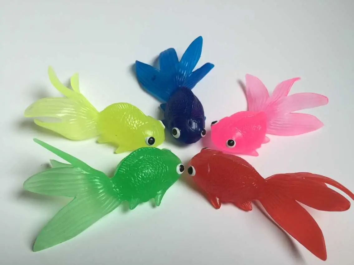 50PCS/lot Children 's toys simulation small goldfish over fishing