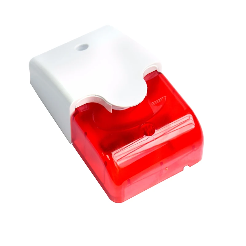 Alarma de sonido estroboscópica con cable inteligente 12 V 24 V 220 V estroboscópico intermitente luz roja sirena de sonido de seguridad para el hogar sistema de alarma 115db