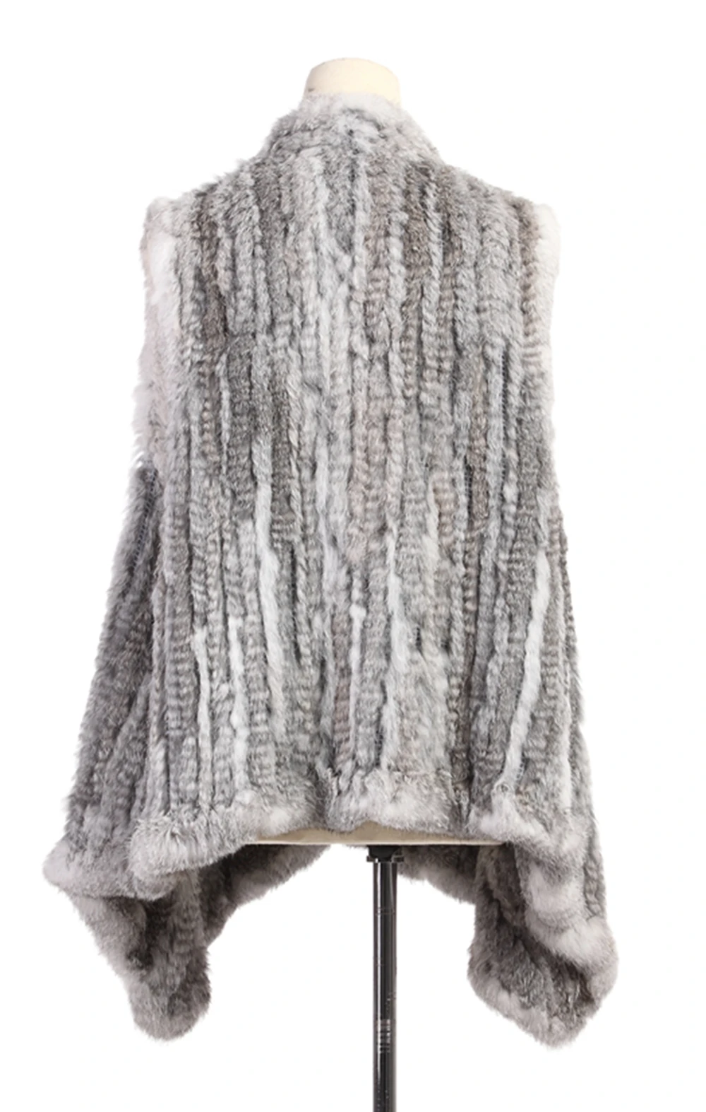 ZY88010 Classic Lady Genuine Knitted Winter Women Rabbit Fur Turn-Down Fur Vest Fur Waistcoat Gilet Outwear long duvet coat