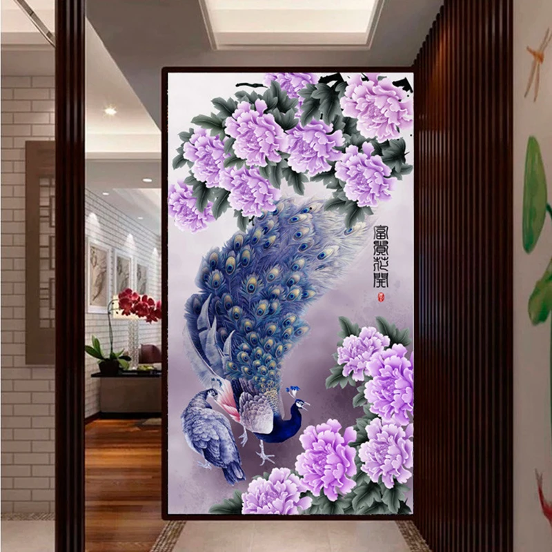 

Flower & Peacock picture 5D Diy rhinestones diamond painting cross stitch embroidery diamond mosaic Home decoration painting