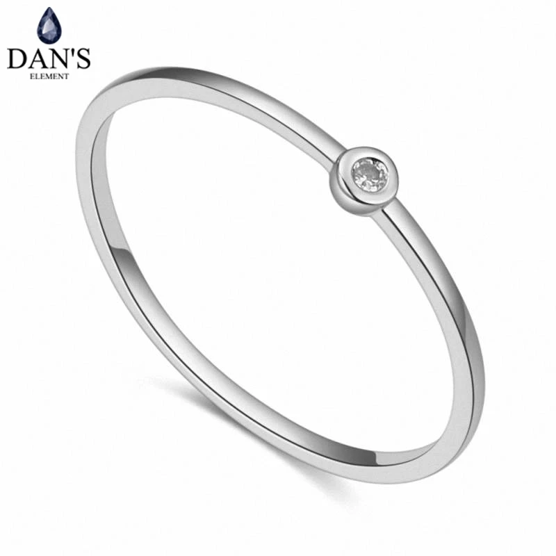 DAN'S Element Брендовое кольцо из настоящего циркония AAA с микро вставками цвета
