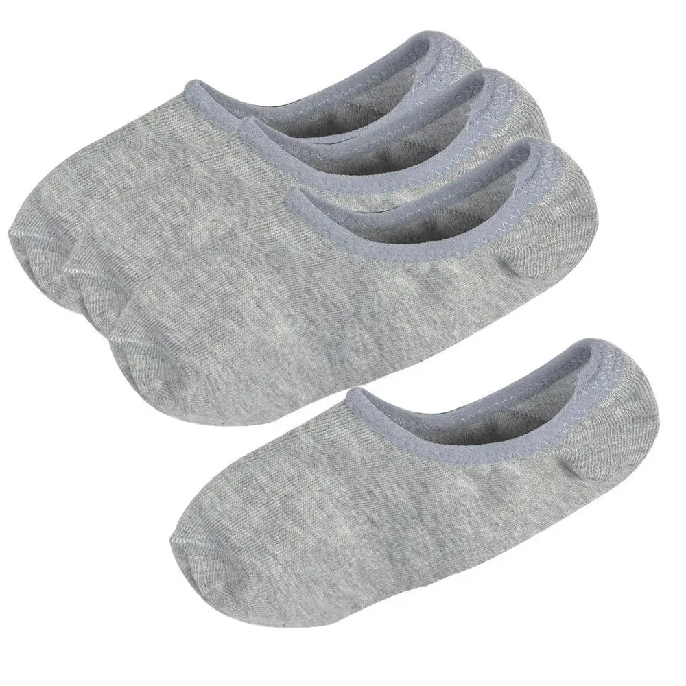 HOT SALE!2 Pairs Gray Elastic Cuff No Show Low Cut Boat Loafer Socks