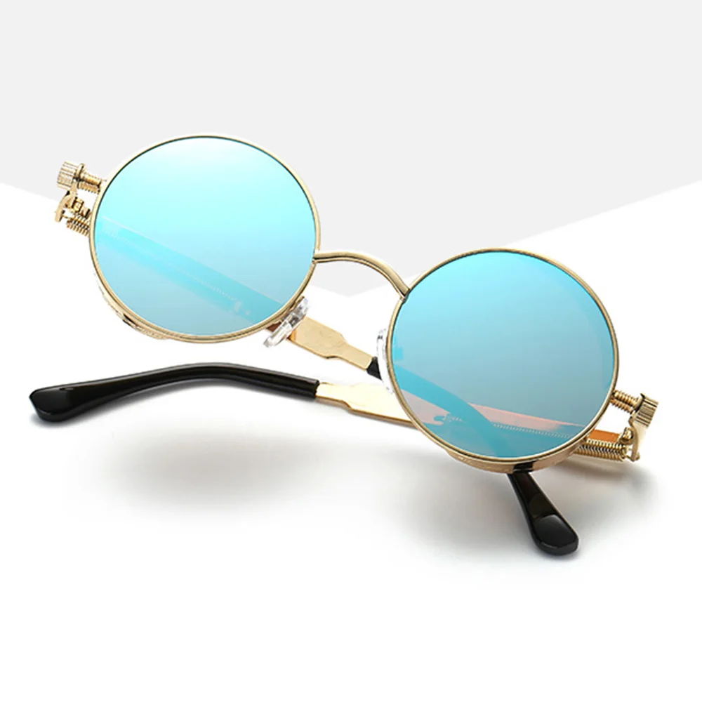 Muticolor Retro Round Metal Glasses Lens Goggle Glasses Eyewear Frame Glasses Women Fashion Retro Round Metal Drive Goggles