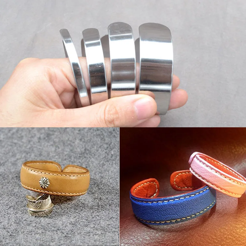 

1pcs handmade DIY leather bracelet bracelet stainless steel inner core vegetable tanned leather ring shaping core 0.5/1/1.5/2CM