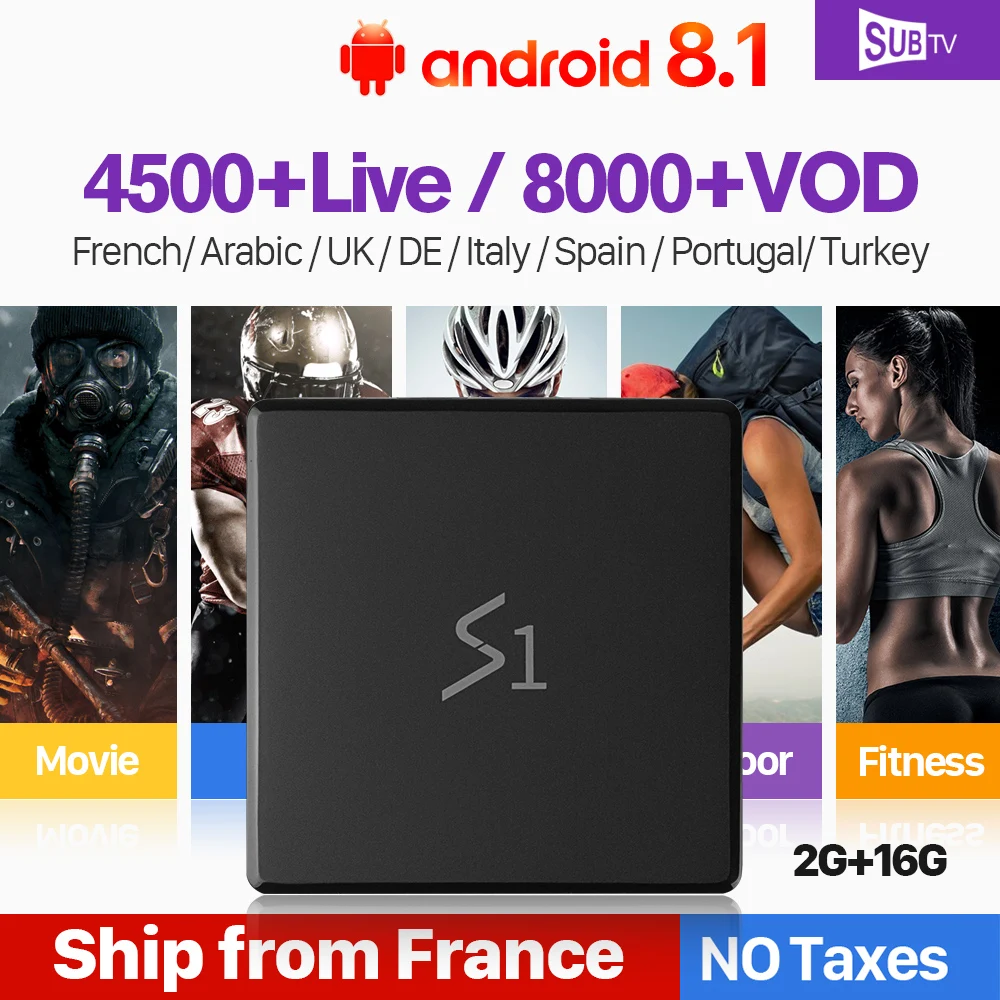 Full HD Lives IPTV SUBTV Leadcool S1 IP TV Android 8.1 RK3229 Support 4K IPTV France Arabic Sweden Portugal 2+16G As X96Mini    