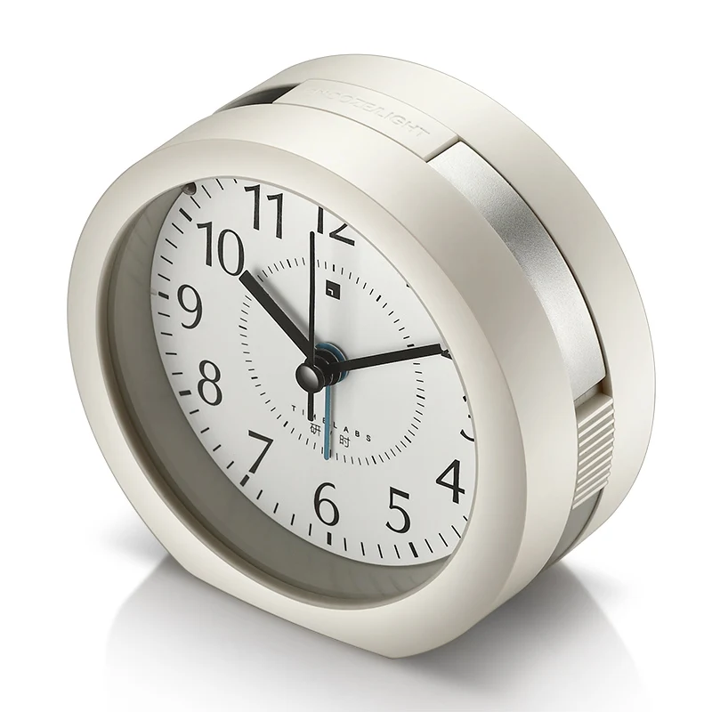 Modern Creative Music Alarm Clock Mute Needle Circular Table Clock with Backlight Snooze
