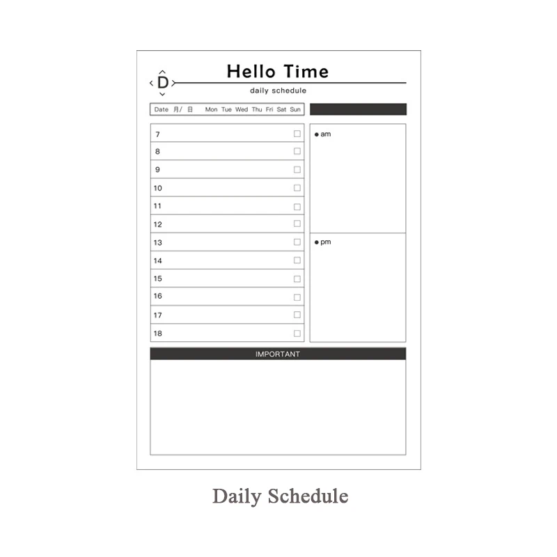 EZONE мини-Блокнот записная книжка, чтобы сделать список лексики, ежедневный ежемесячный недельный блокнот для заметок, школьные канцелярские принадлежности - Цвет: Daily Schedule
