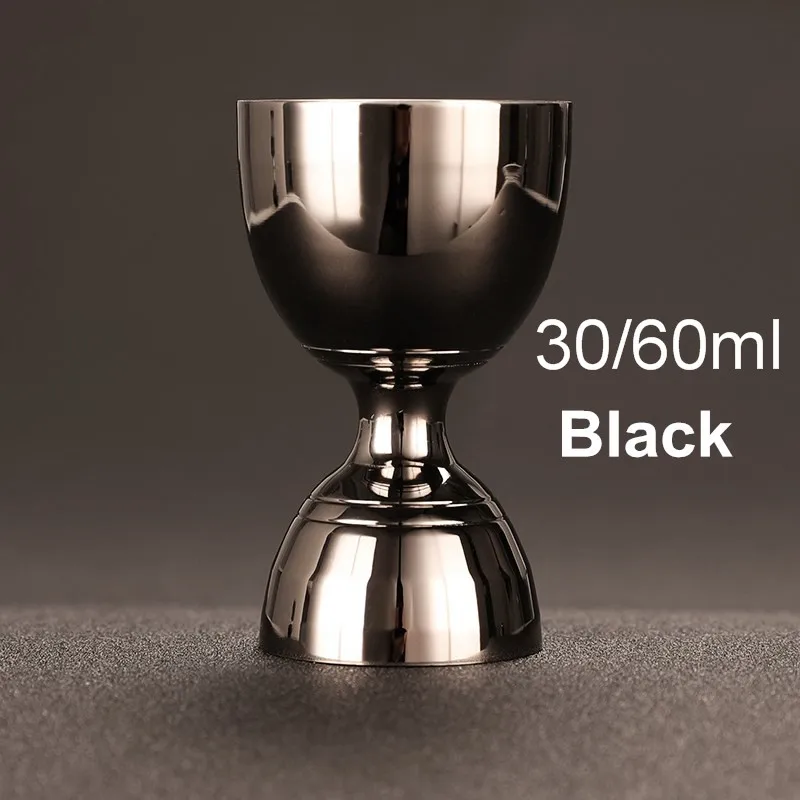 Тонкий поясной шейкер для коктейля 30/60 мл элегантность и практичность из нержавеющей стали Джиггер с измерением - Цвет: Gunmetal Black