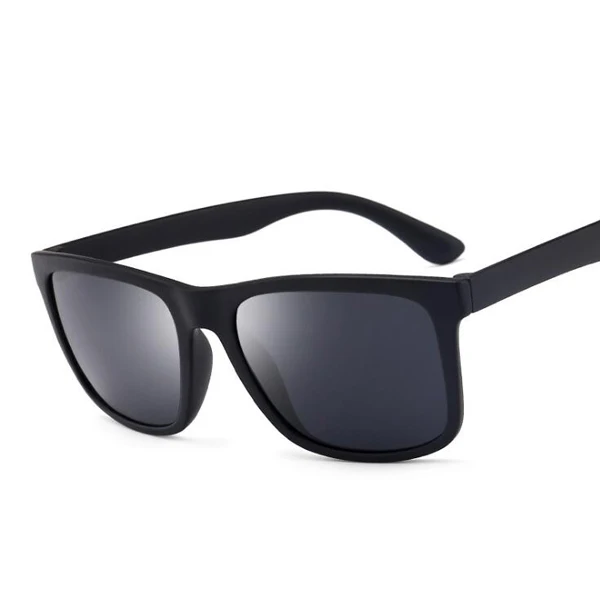 Поляризационные солнцезащитные очки, мужские, коричневые линзы, для вождения, спортивные, солнцезащитные очки для мужчин и женщин, квадратный цвет, зеркальные, ретро очки - Цвет линз: Sand Black Black