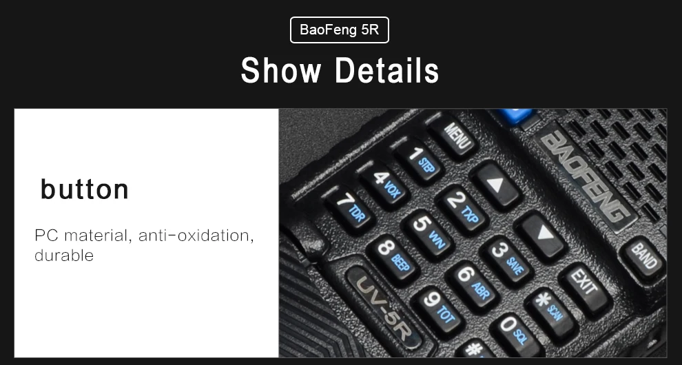 Baofeng UV-5R портативная рация 3800 мАч 5 Вт VHF UHF Двухдиапазонная портативная рация UV5R двухсторонняя Ham CB радио коммуникатор