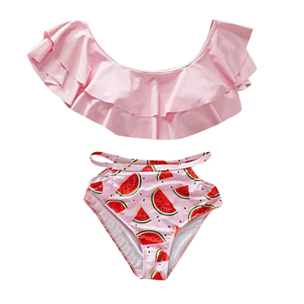 

Family Child Girl Bathing Bikini Watermelon Swimwear Set Children Sleeveless Fruit Print Split Swimwear Parent-Child Dress A3042