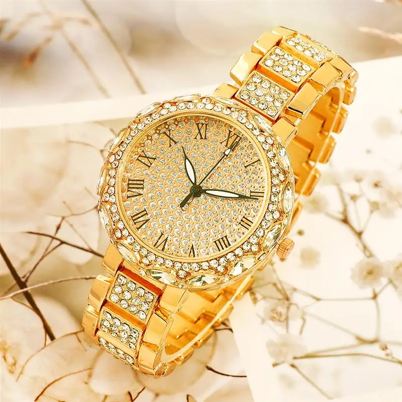 Женские роскошные часы с кристаллами римские цифры из нержавеющей стали женские кварцевые часы на запястье женские часы со стразами элегантные часы