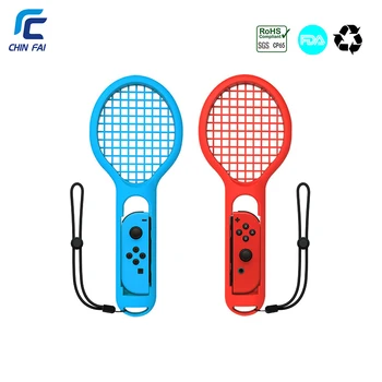 

CHINFAI 2 pcs/lot 2018 M-ario Tennis Aces Racket Joy-con for Nintend Switch ABS Joy Con Handle Controller for Switch Tennis Ace