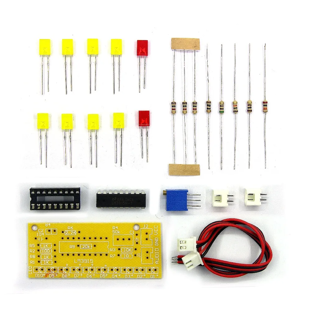 LM3915 10 светодиодный звуковой анализатор спектра, индикатор уровня, набор, сделай сам, Электронная пайка, практический набор