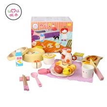[Umu] Китайский стиль-время завтрака деревянные игрушки для детей кухонная посуда столовые приборы играть дома игрушки новое поступление