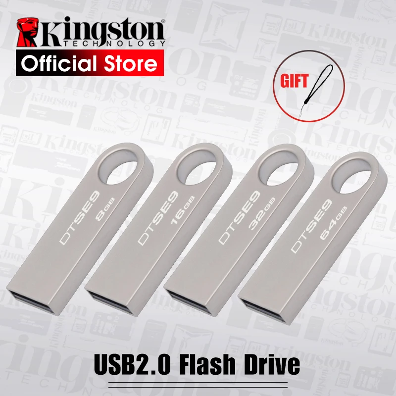 USB флеш накопитель Kingston DTSE9 металлический мини ключ флешка 8 ГБ 16 32 карта памяти