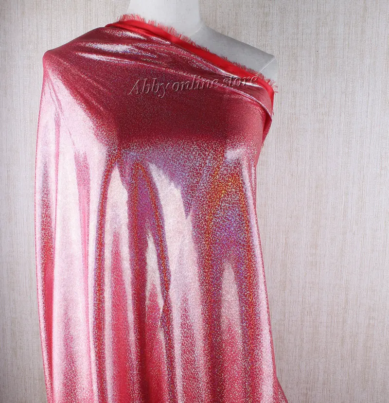 

2meter Fluorescent Fabric Laser 2 Ways Knit Colorful Shiny Fabric Stage Wedding Decor Tissue For Sewing Tilda Doll