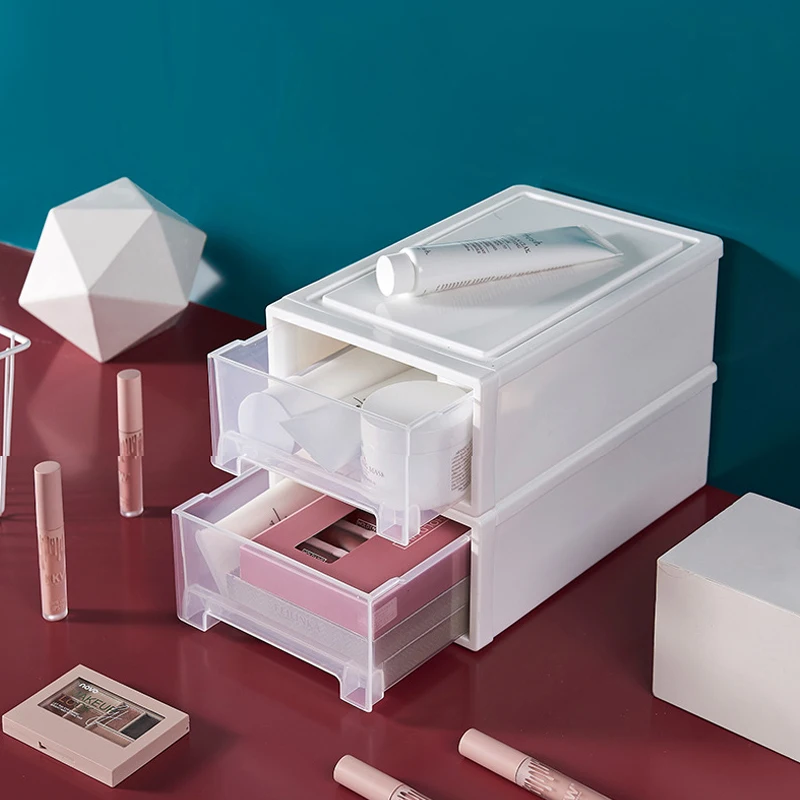

Plastic Storage Box Organizer Office Sundries Make Up Container Boxes Clothing finishing storage box desktop drawer storage box