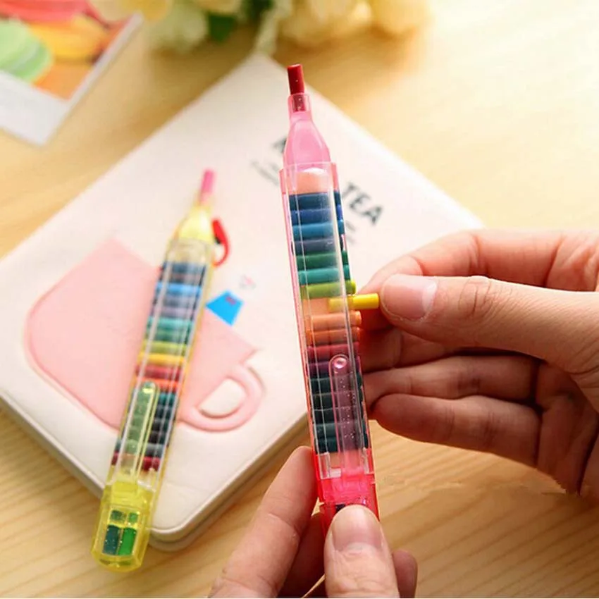 7 комплектов, 20 цветов, забавные детские восковые карандаши для рисования на день рождения, наполнители, набор ручек для рисования, вечерние подарки