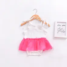 Для 0-18month новорожденных для маленьких девочек цветочные ползунки боди Детские комбинезоны пляжный костюм
