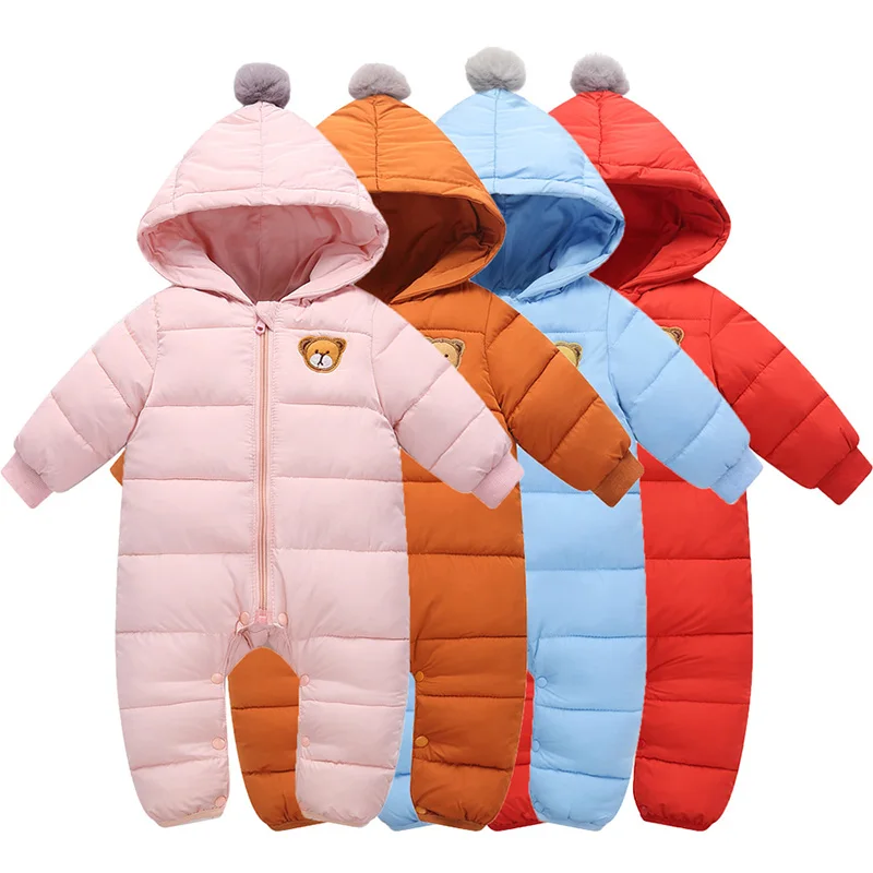 

Baby Rompers Winter Jackets for Baby Girls Clothing Spring Autumn Coats Cartoon Overalls For Baby Boys Newborn Hooded Clothes