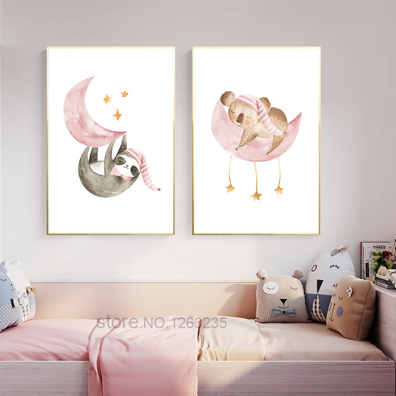 Koala Sweet Dream Baby Girl Room Decor Posters Cuadros Moon Wall Pictures For Living Room Star Wall Art Canvas Painting Unframed Painting Calligraphy Aliexpress