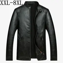 Толстая кожаная мужская куртка из мягкой искусственной кожи, мужская деловая куртка для мужчин, Jaqueta Masculinas Inverno Couro размера плюс 6XL 7XL 8XL